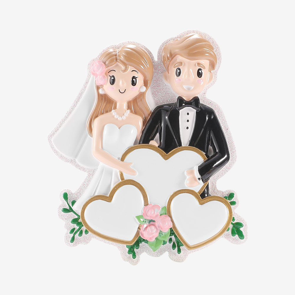 PolarX Ornaments - Happy Wedding Couple Personalized Ornament