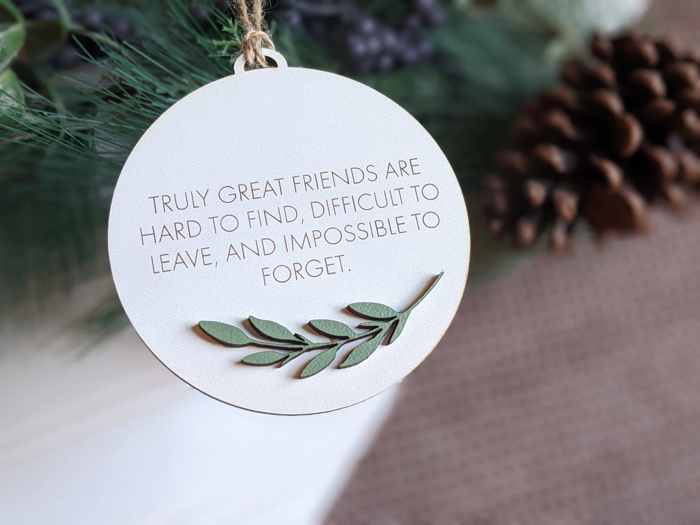 Richer Design Co. - Friends Christmas Ornament: Feature Photo