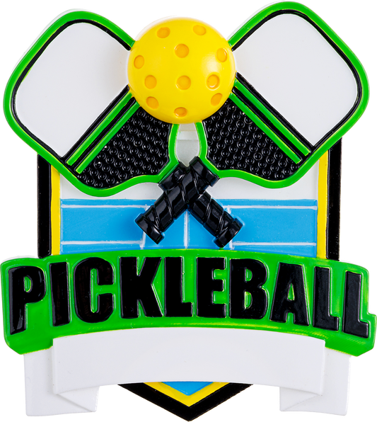 Pickle Ball Shield Personalized Ornament