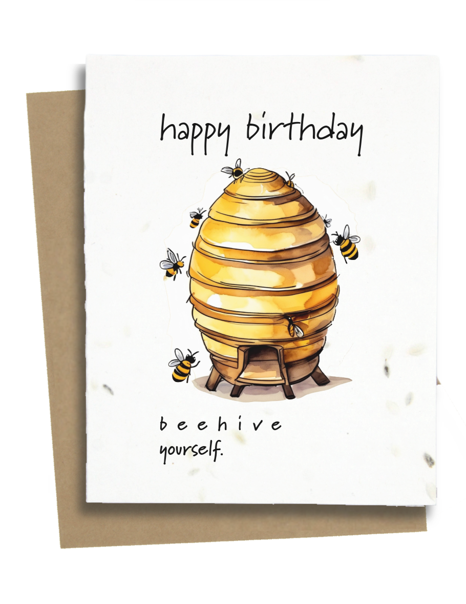 Greet n' Grow Plantable Cards - Happy Birthday Card Beehive Yourself: Wildflower