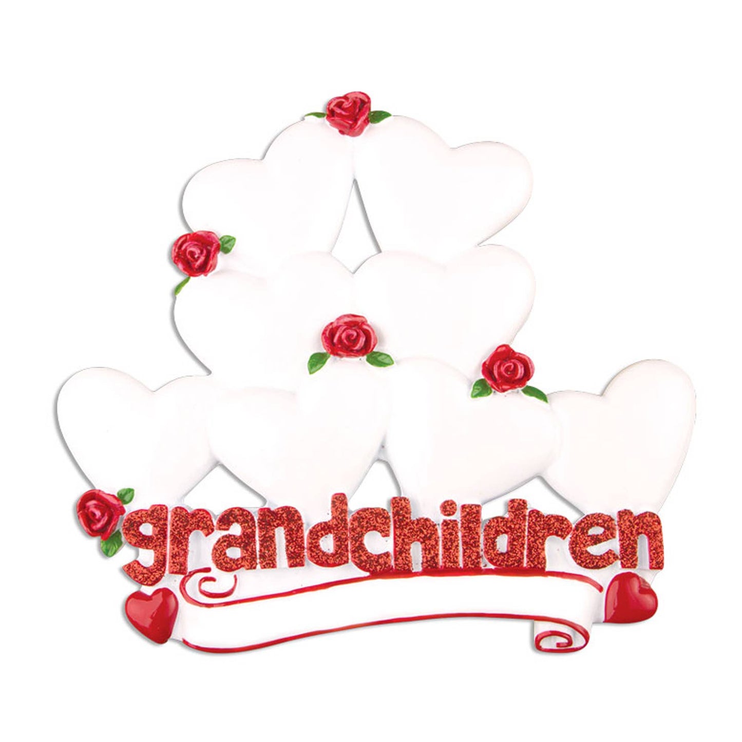 PolarX Ornaments - Grandchildren with Hearts Family Personalized Ornament: 9