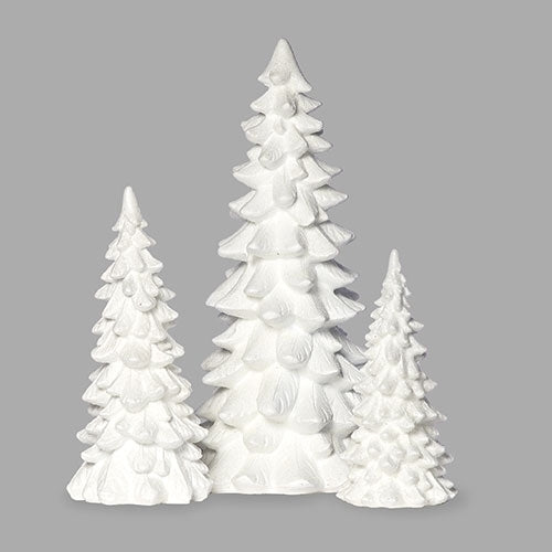 6-11.75"H 3PIECE SET WHITE TREES
WITH WHITE GLITTER