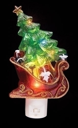 6.75"H SLEIGH CHRISTMAS TREE
NIGHT LIGHT; SWIVEL PLUG