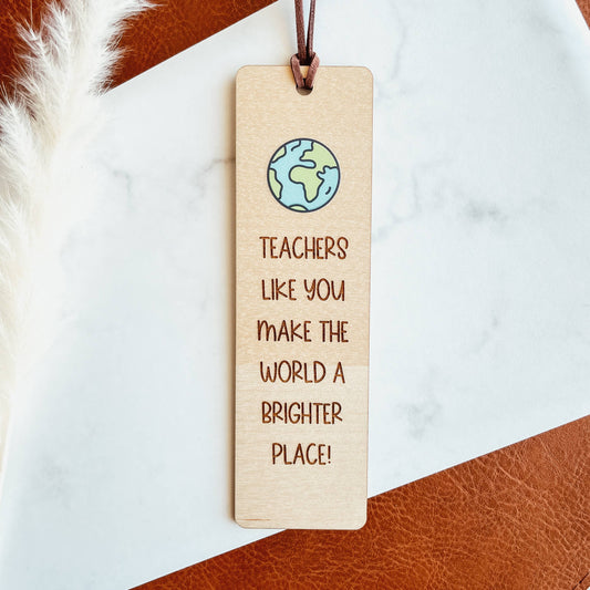 Knotty Design Co. - Teacher Wooden Bookmark | World A Brighter Place