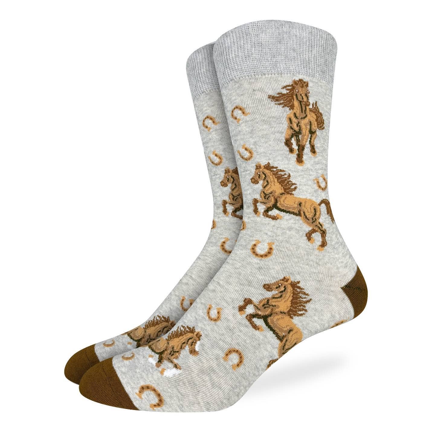Good Luck Sock - Men's Horses Socks: Shoe Size 7-12