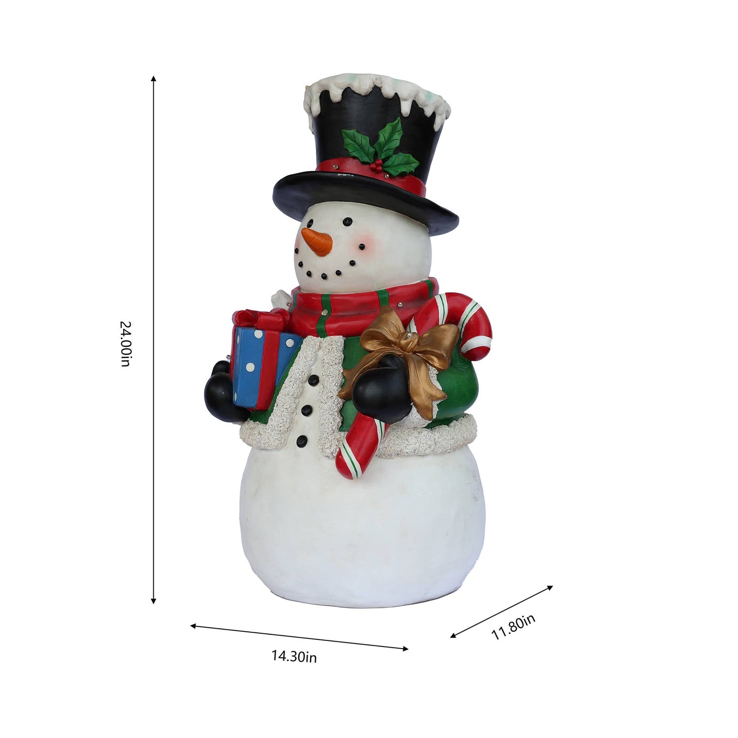 Hi-Line Gift Ltd. - Snowman Statue with LED Lights Lighted Christmas Décor