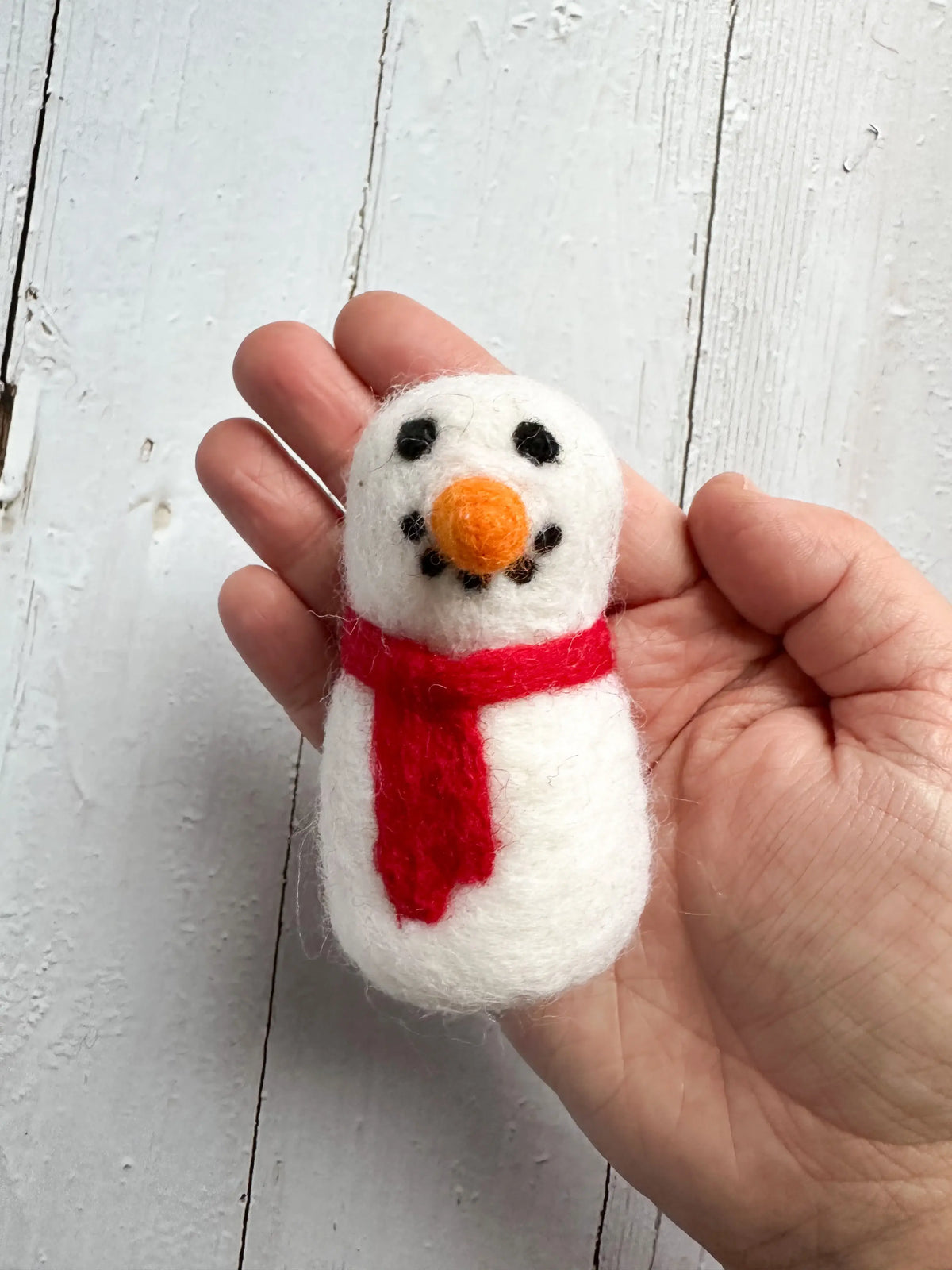 Sewing Seeds Play - One Felt Snowman With Red Scarf 