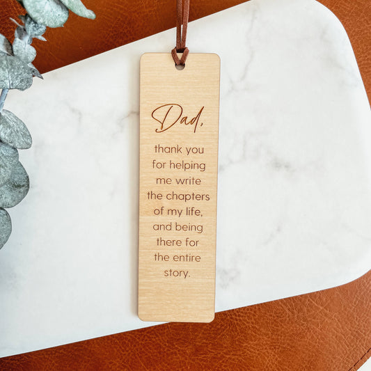 Knotty Design Co. - Dad Quote Wooden Bookmark | Father's Day Bookmark