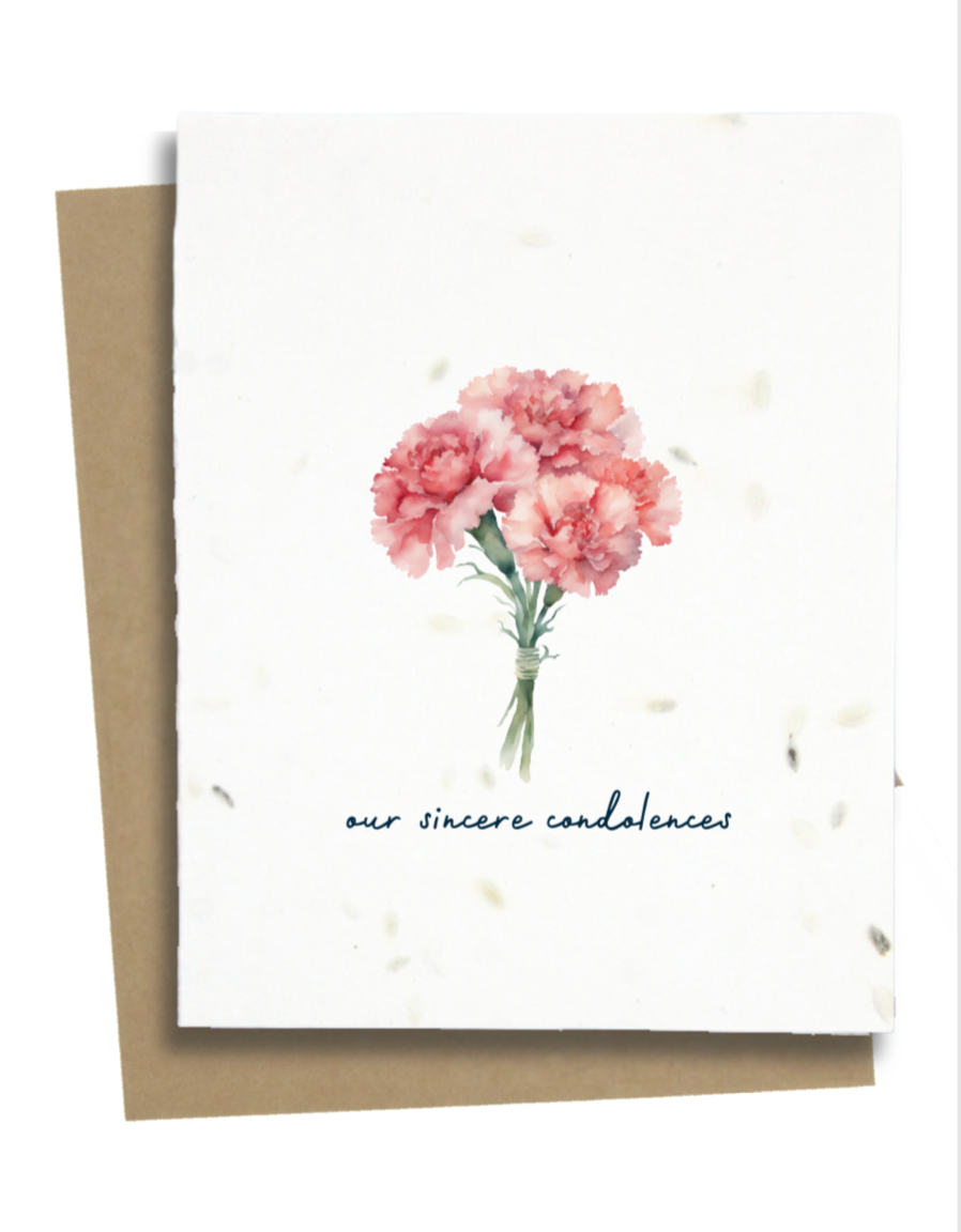 Greet n' Grow Plantable Cards - Our Sincere Condolences Card: Wildflower