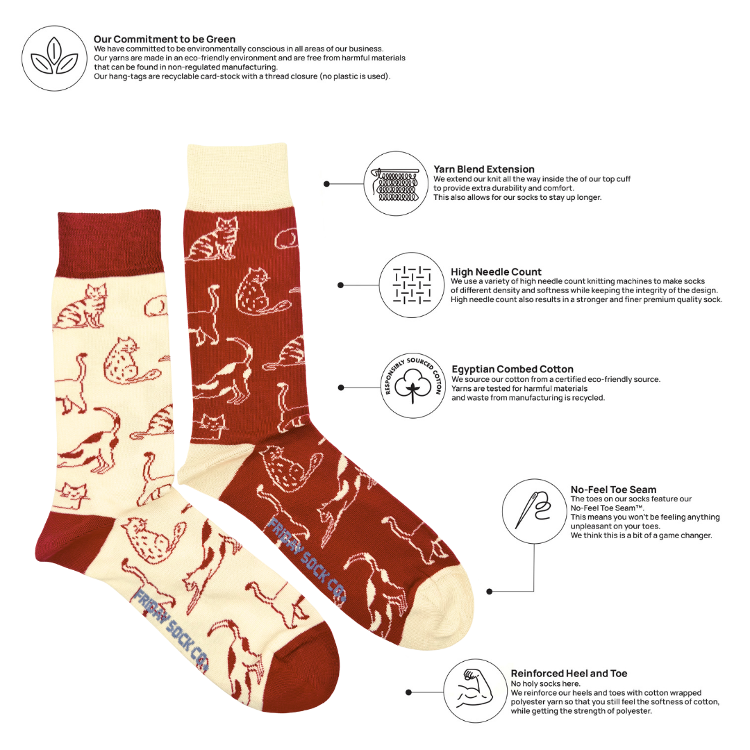 Friday Sock Co. - Men's Cats This Did Good - Novelty Gift for Cat Lovers