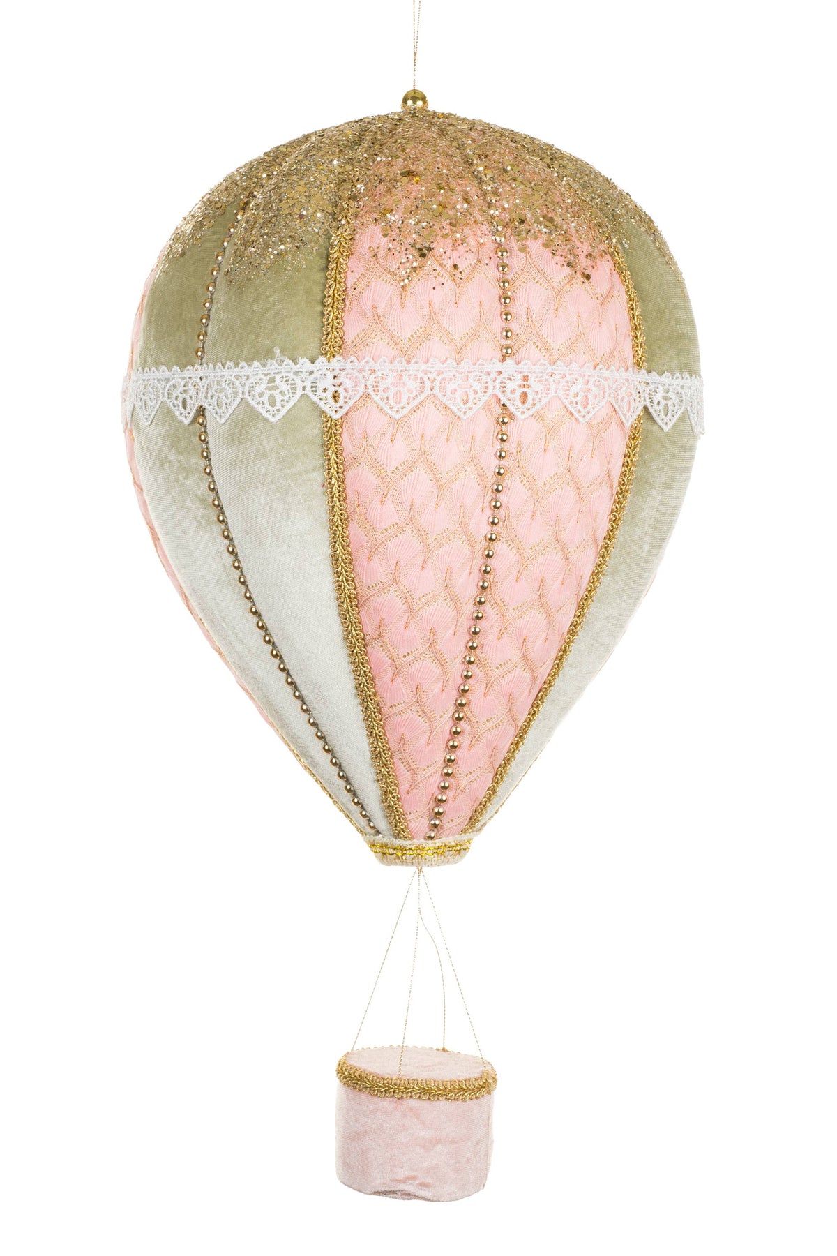 Starlight Collection - NEW-Hanging Pastel Pink Victorian Hot Air Balloon