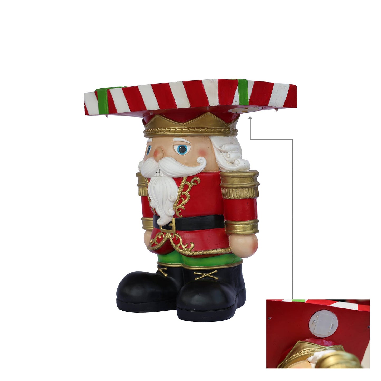 Hi-Line Gift Ltd. - Lighted Nutcracker Soldier Christmas Side Table Decor