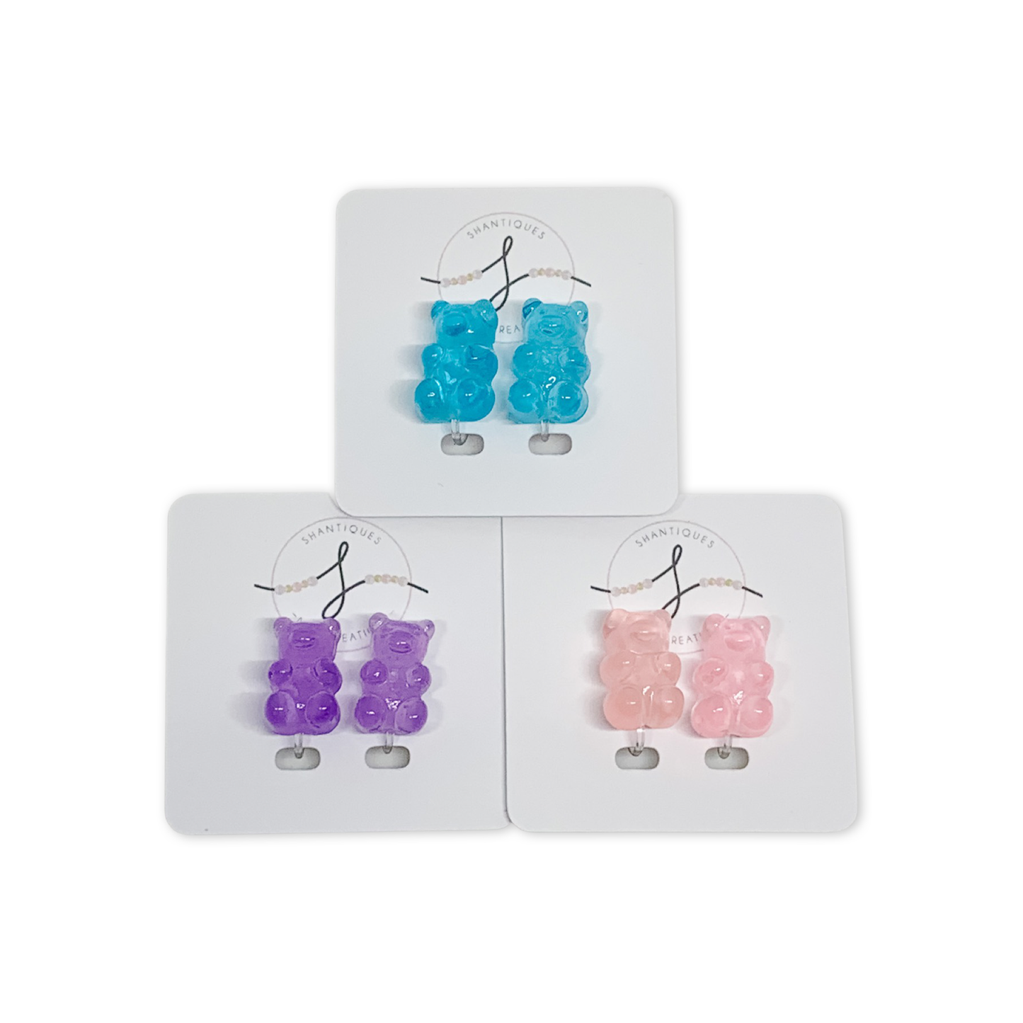 Earrings - Gummy Bears, 3 Assorted, Clip-On (sold individually)