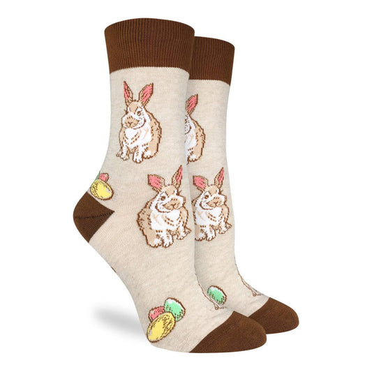 Good Luck Sock - Women's Easter Bunny Rabbit Eggs Socks: Shoe Size 5-9