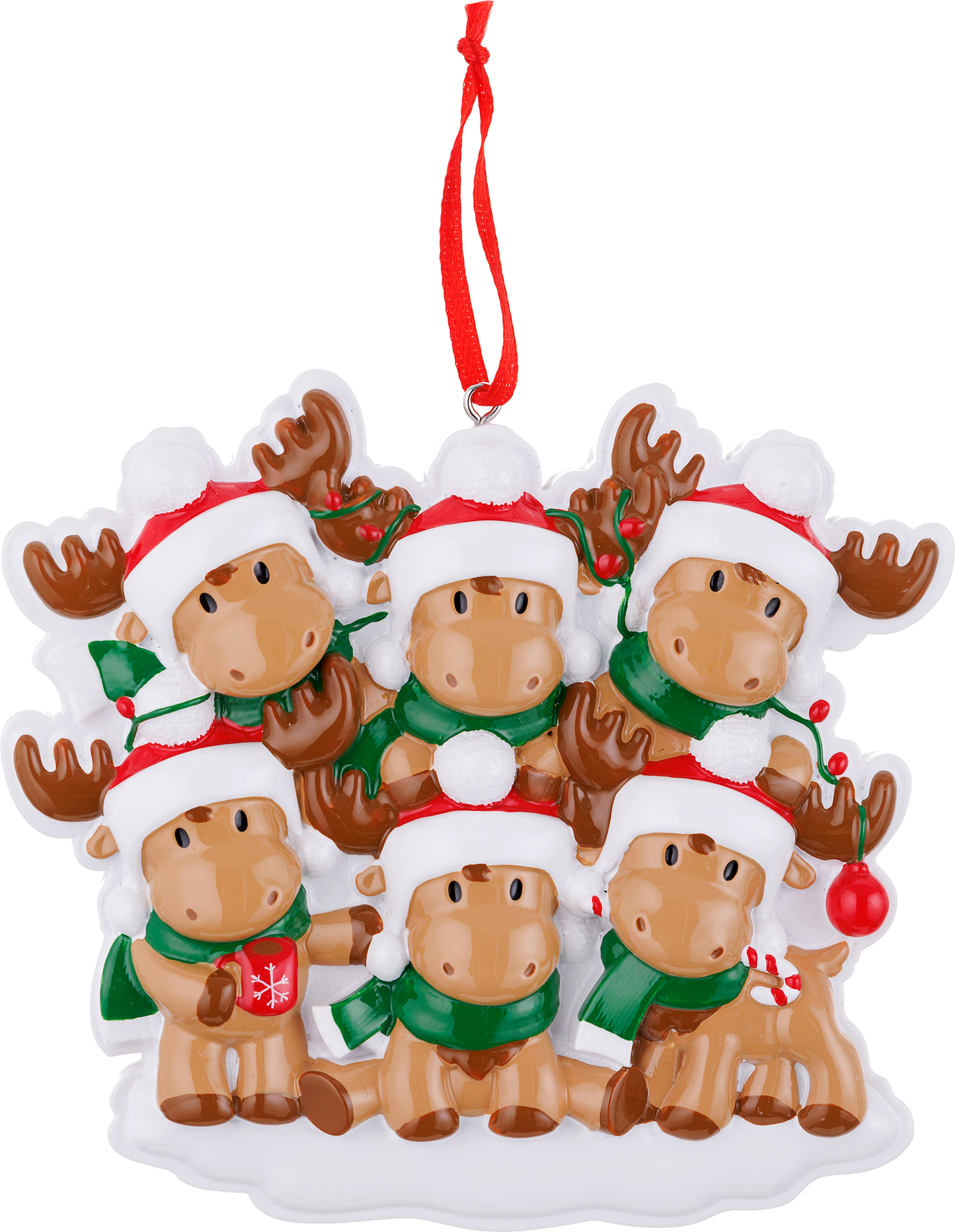 PolarX Ornaments - Cutesy Moose Family Series Personalized Ornament: 3