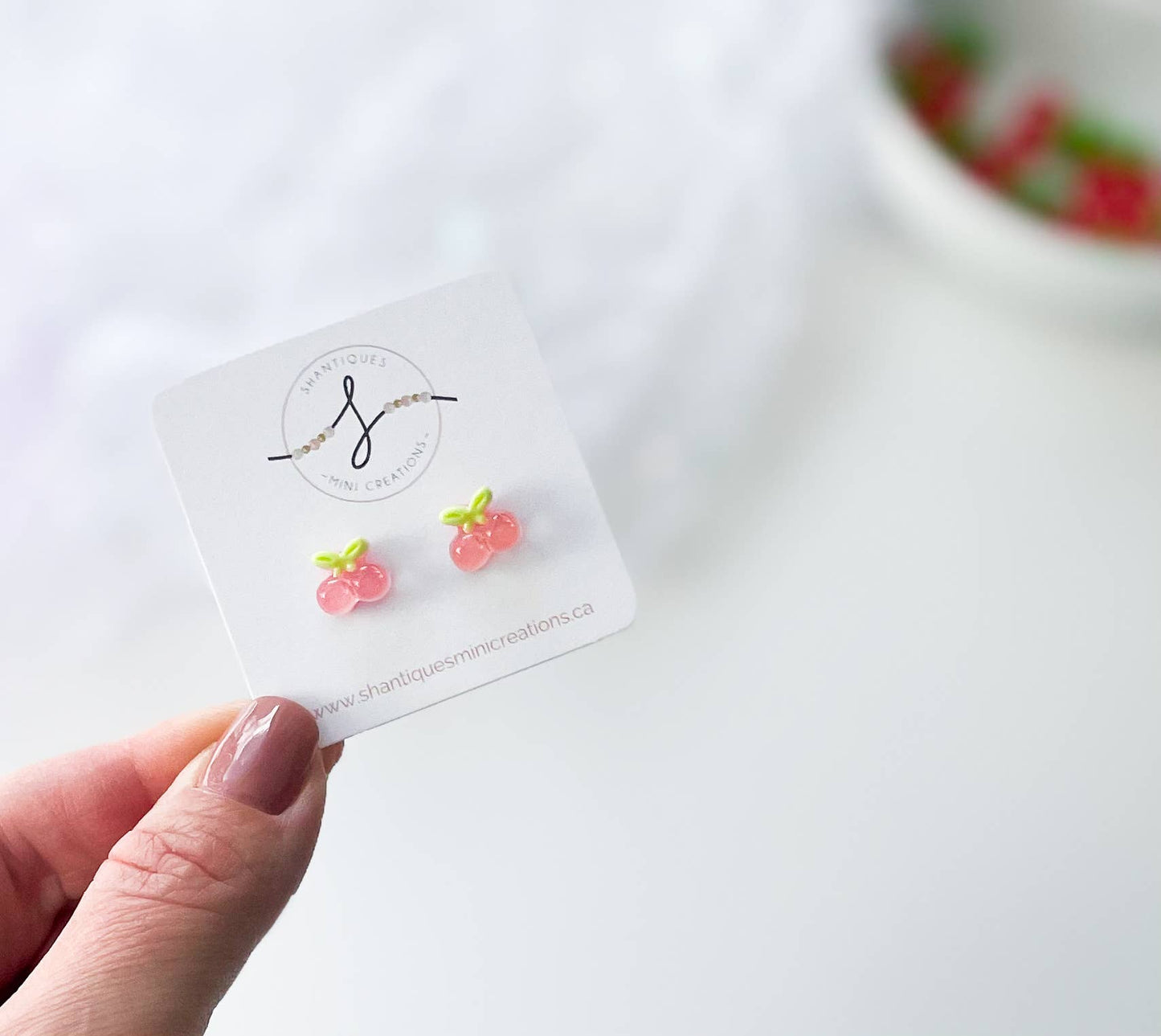 Shantiques Mini Creations - Earrings - Summer Fruit: Red Strawberries / Post