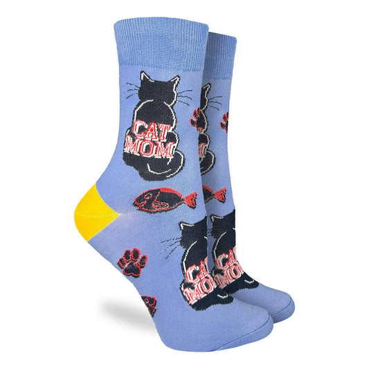 Good Luck Sock - Women's Cat Mom Socks: Shoe Size 5-9