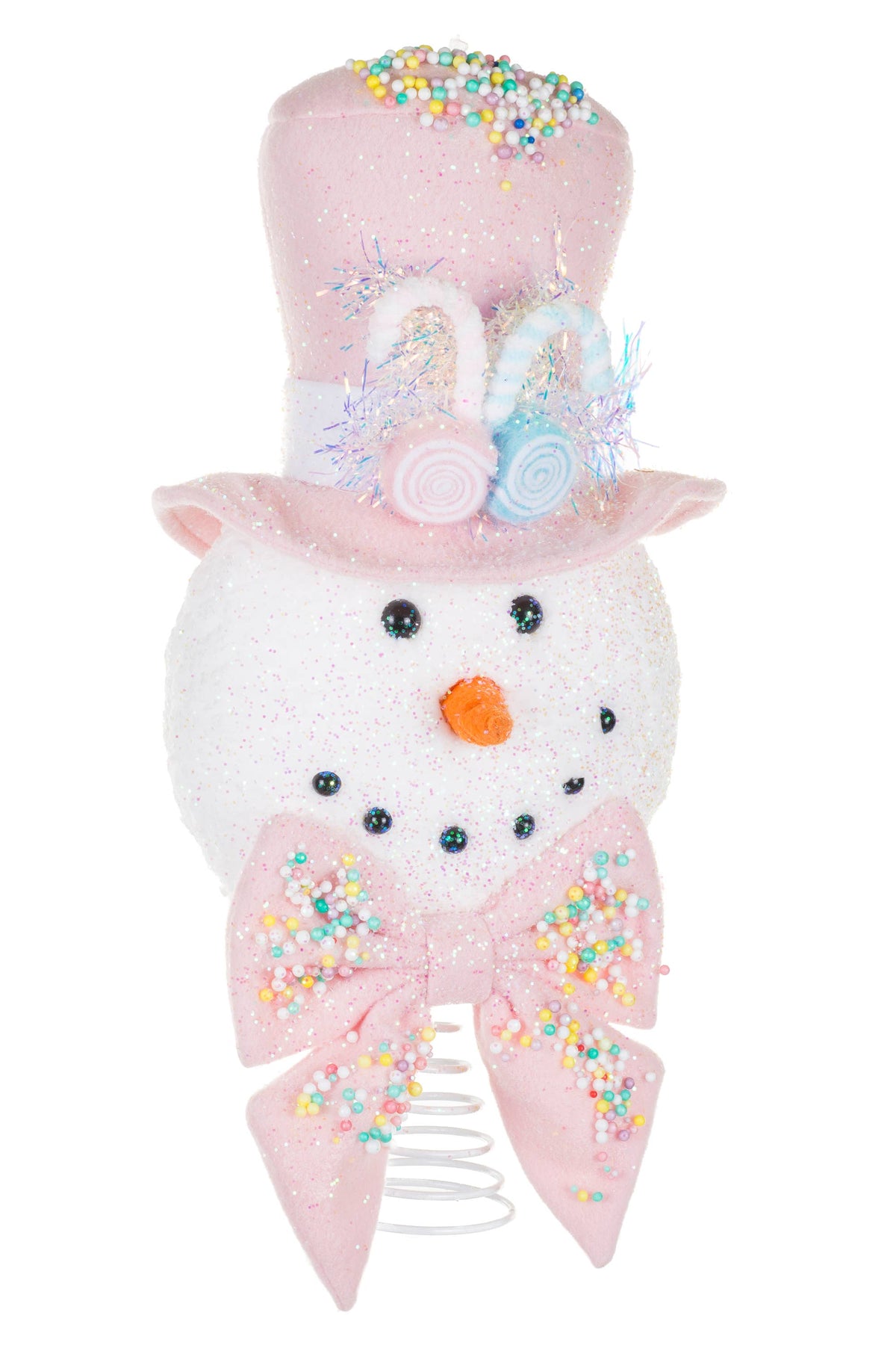 NEW-Baby Pink Snowman Tree Topper