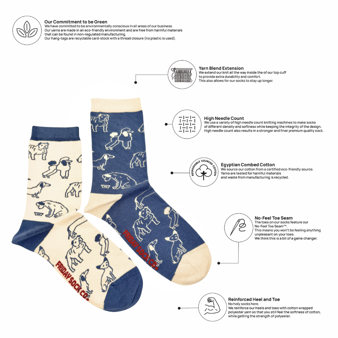 Friday Sock Co. - Women's Dogs This Did Good Crew Socks- Novelty Gift for Her: Women’s 5 – 10