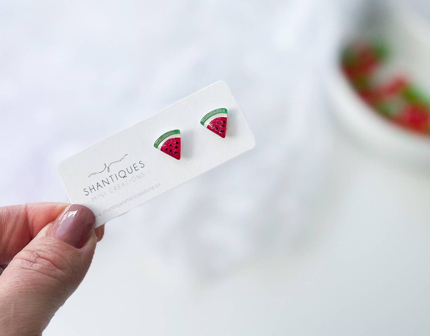 Shantiques Mini Creations - Earrings - Summer Fruit: Red Strawberries / Post