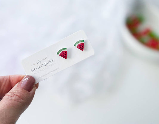 Earrings - Summer Fruit: Watermelon / Clip-on