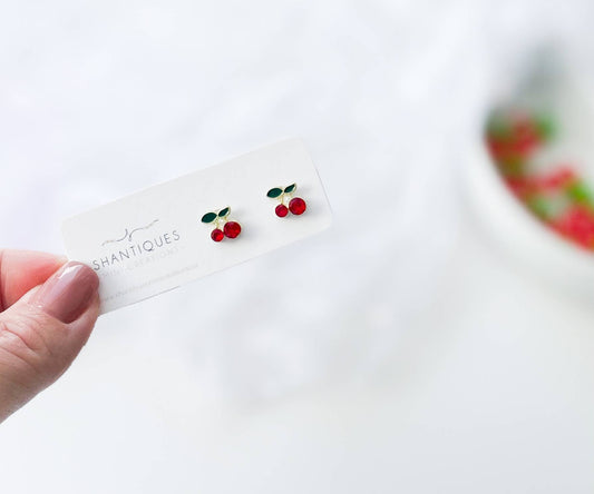 Shantiques Mini Creations - Earrings - Summer Cherries, 2 Styles (sold individually)