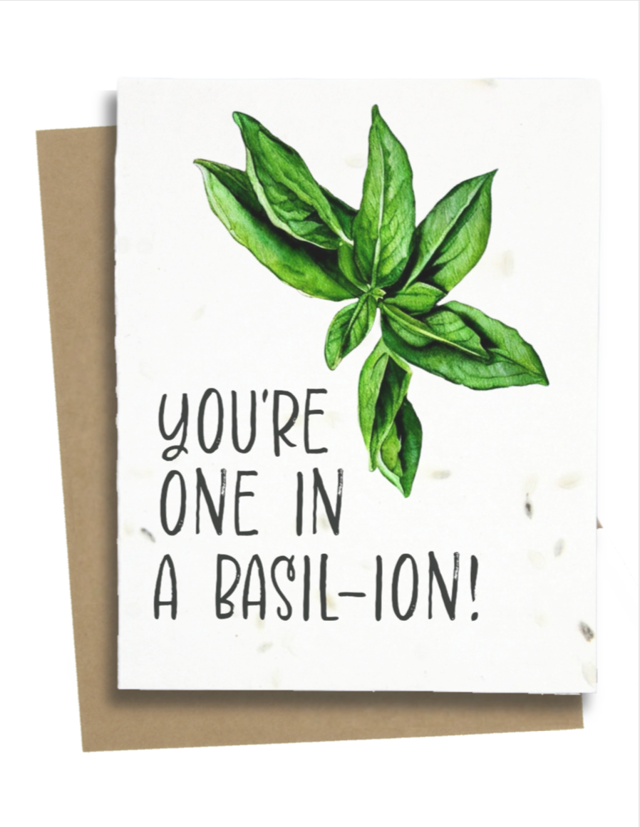 Greet n' Grow Plantable Cards - One in a Basil-ion: Basil