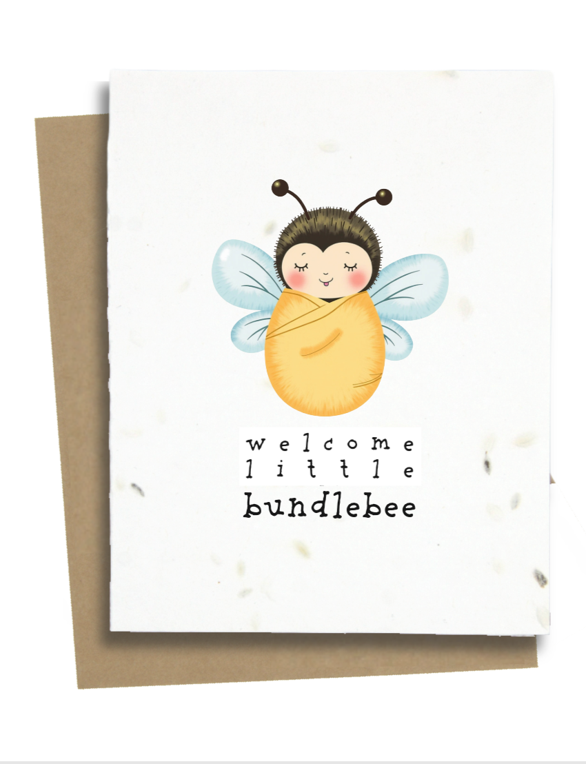 Greet n' Grow Plantable Cards - New Baby Bee Card: Wildflower
