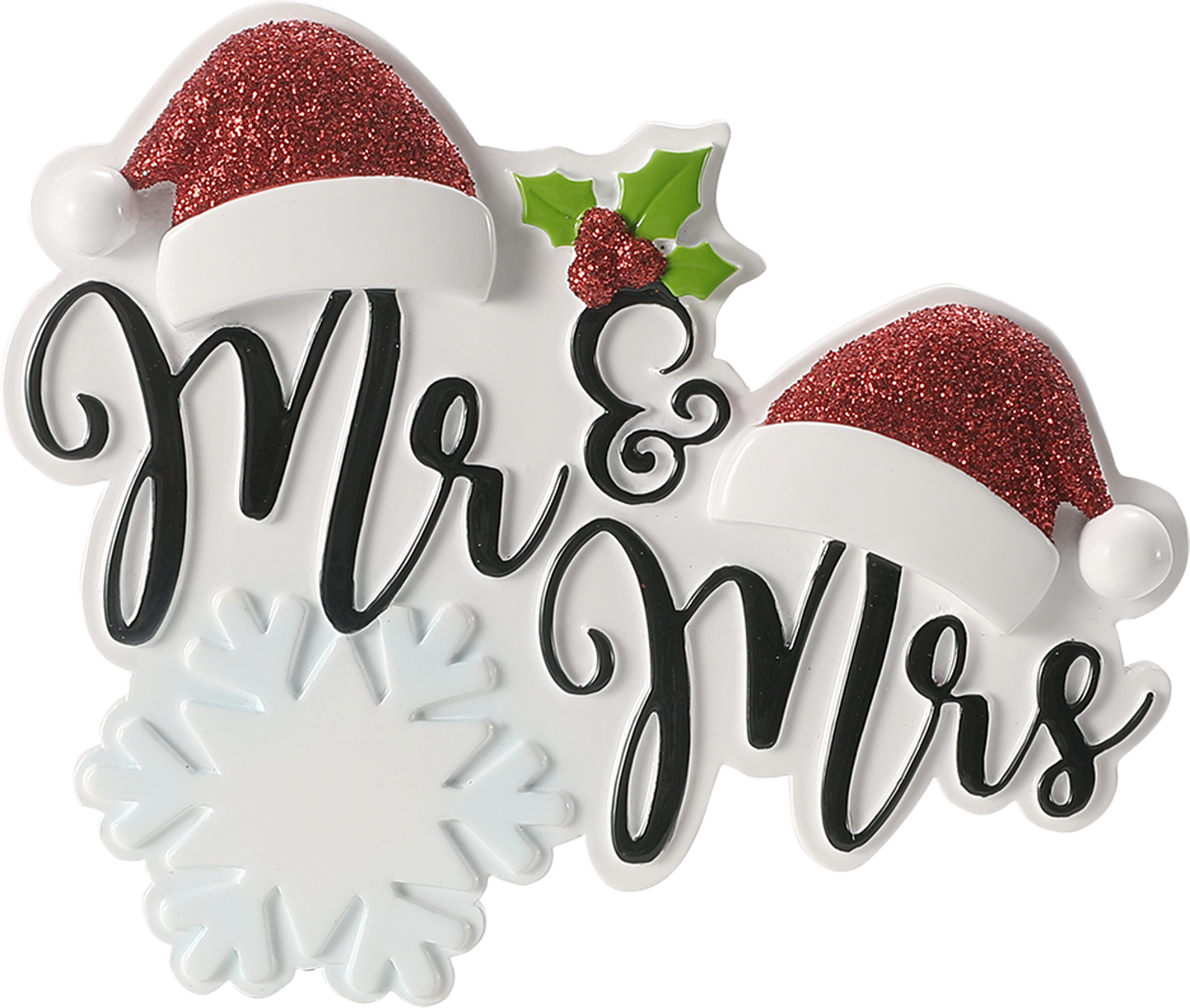 PolarX Ornaments - Mr. & Mrs. Santa Hats Personalized Ornament