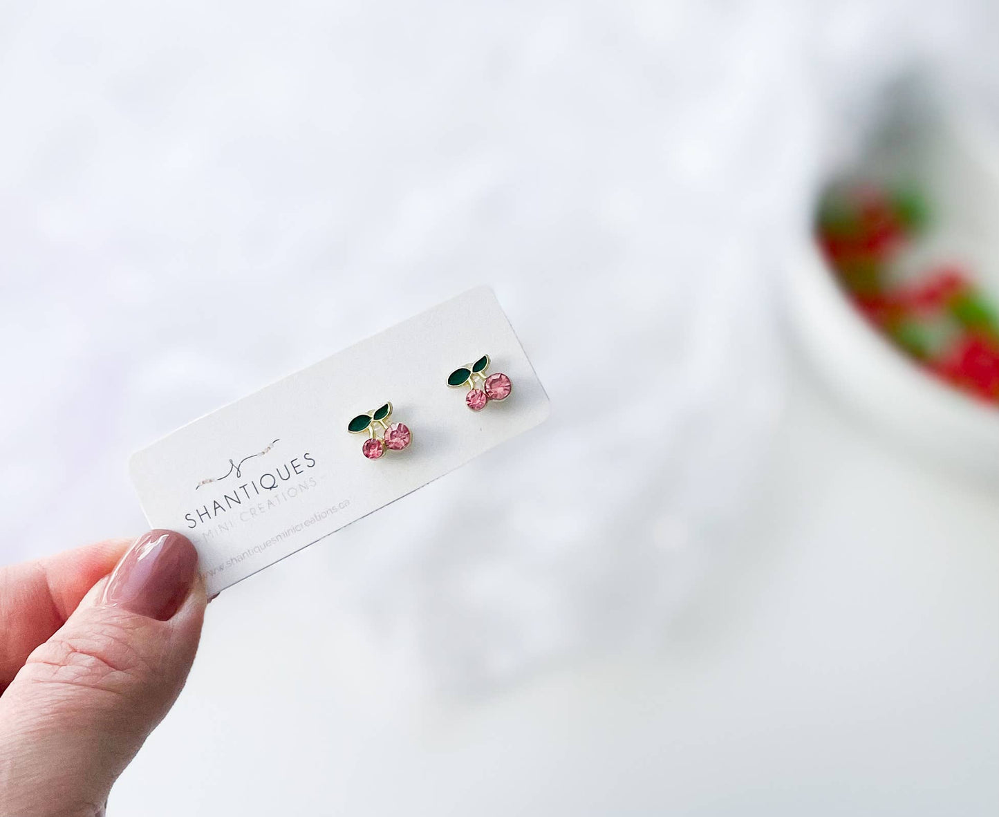 Shantiques Mini Creations - Earrings - Summer Cherries, 2 Styles (sold individually)