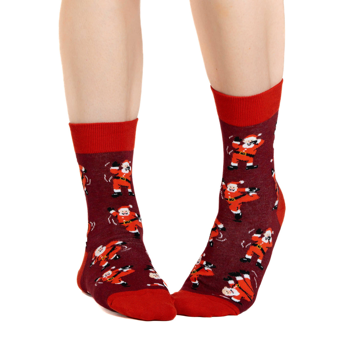 Good Luck Sock - Women's Dancing Santa's Socks: Shoe Size 5-9
