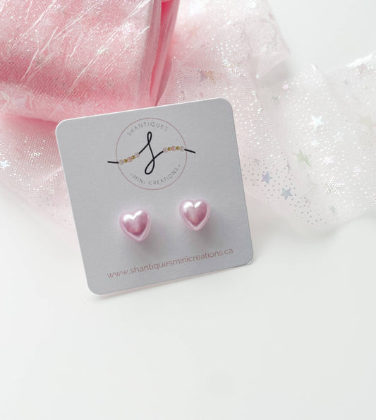 Shantiques Mini Creations - Earrings - Metallic and Translucent Hearts: Purple / Post