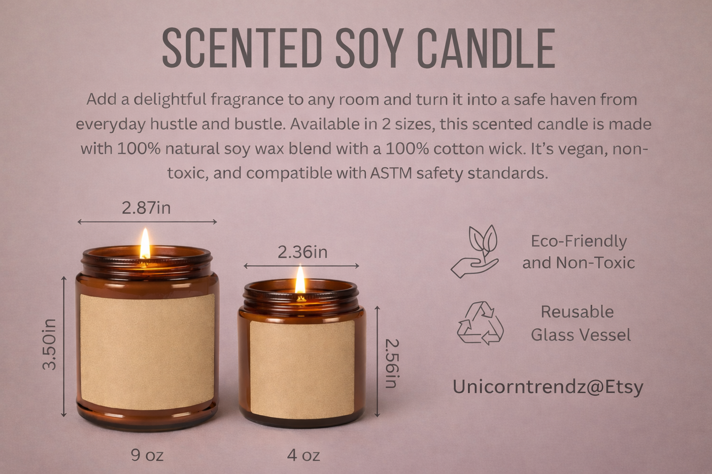 Engagement Candle Gift | Bride to Be Gift | Engagement Gift : 9oz / VANILLA BEAN