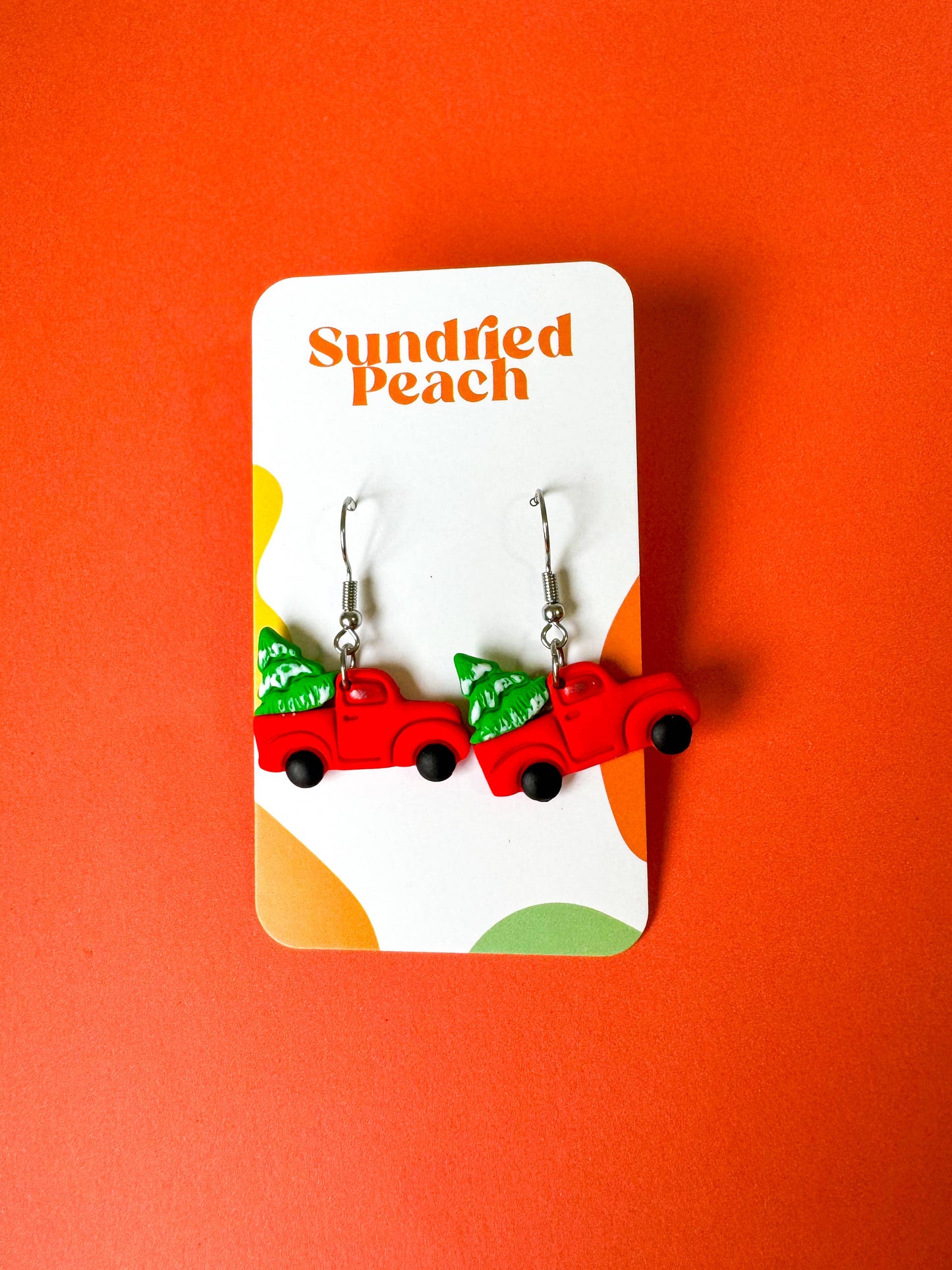 Christmas Tree Truck Earrings