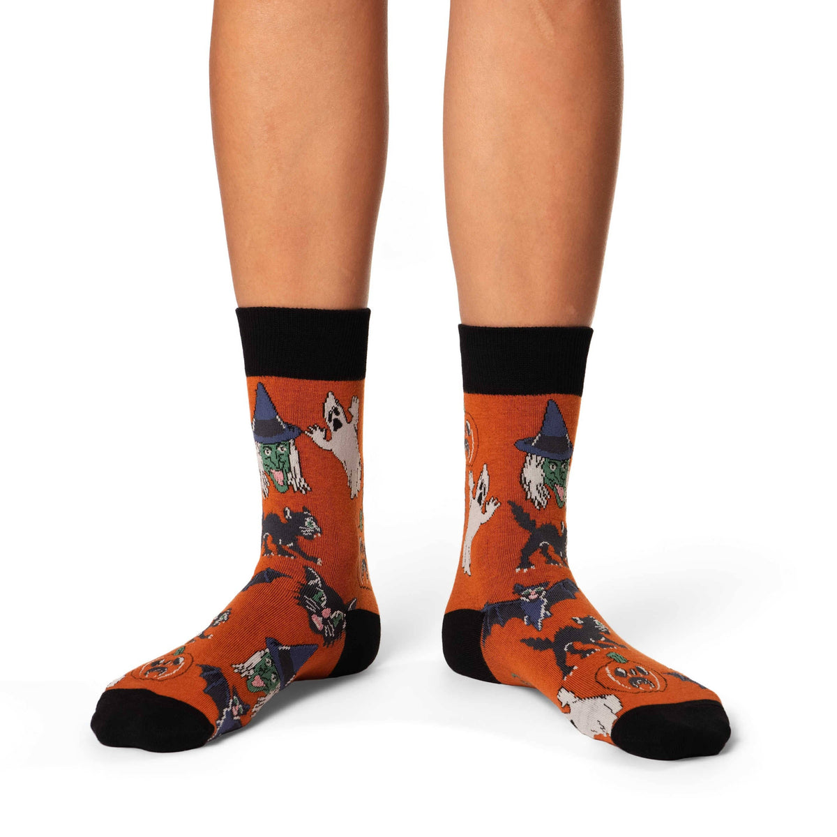 Good Luck Sock - Women's Retro Halloween Socks: Shoe Size 5-9