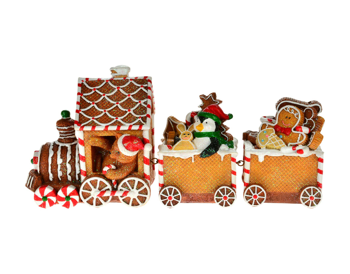 Christmas Tradition - Set of 3, 12" Gingerbread Train