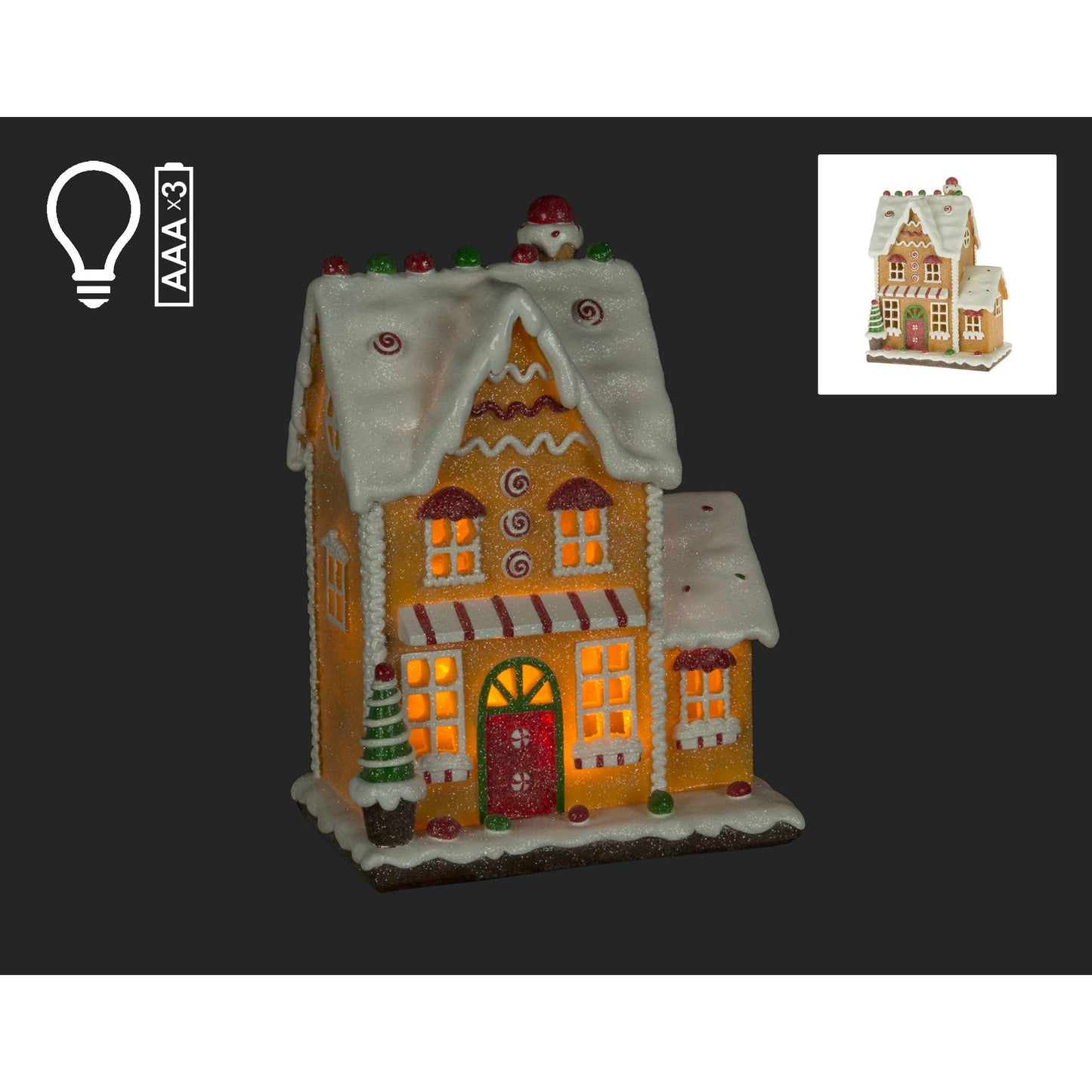 Christmas Tradition - 10.5" LED Ginger Bread House