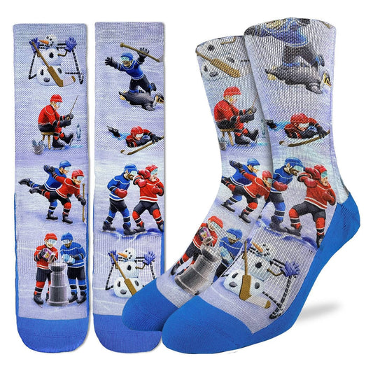 Good Luck Sock - Men's Crazy Hockey Socks: Shoe Size 8-13