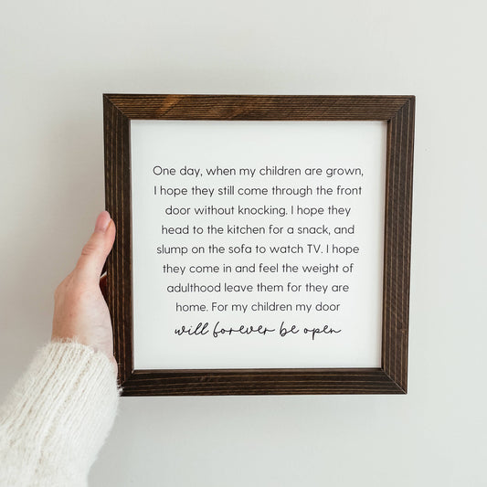 Knotty Design Co. - One Day When My Children Are Grown Framed Wood Sign
