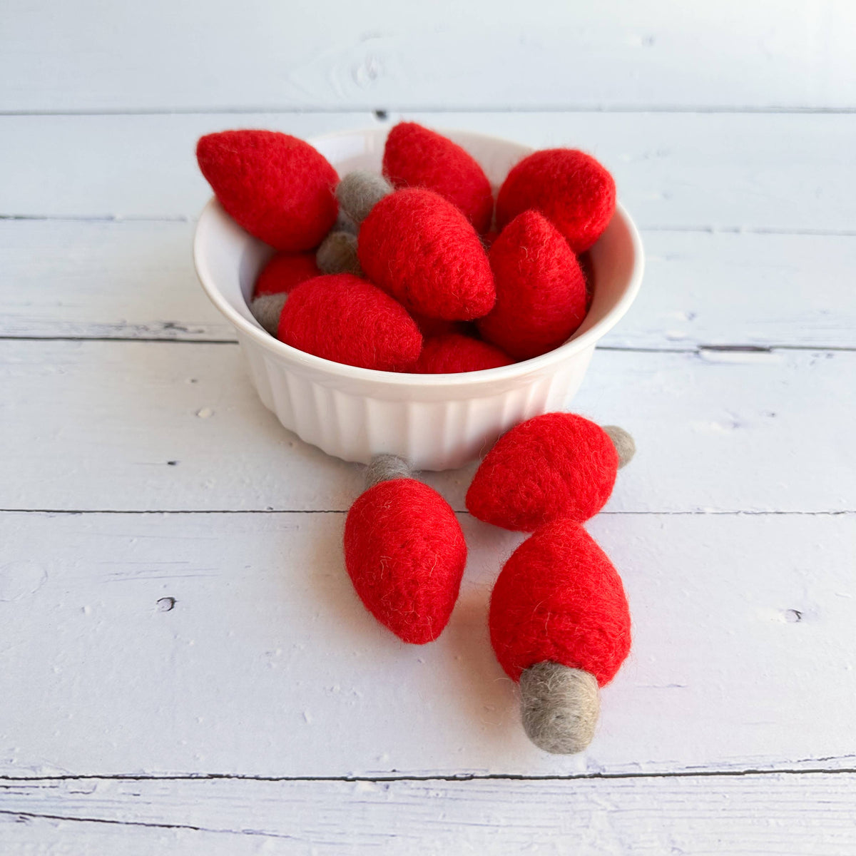 Sewing Seeds Play - One Red Felt Christmas Light Bulb