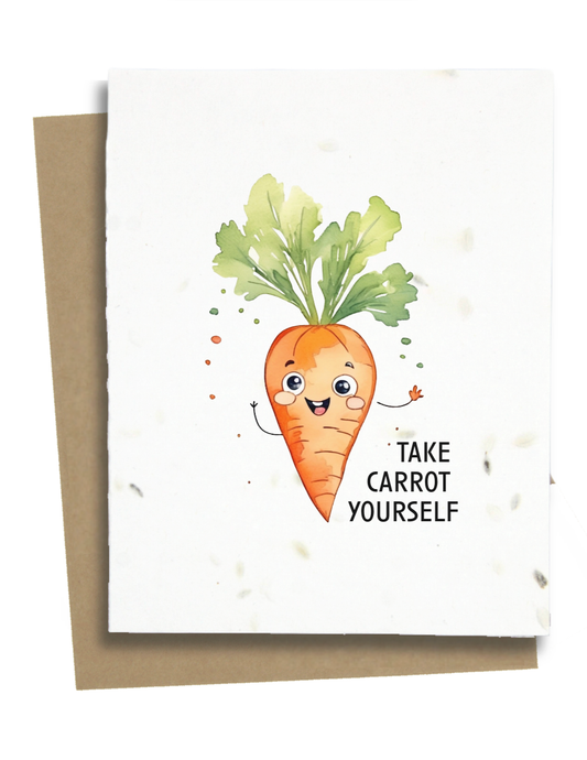 Greet n' Grow Plantable Cards - Thinking Of You Card With Carrot Pun: Carrot