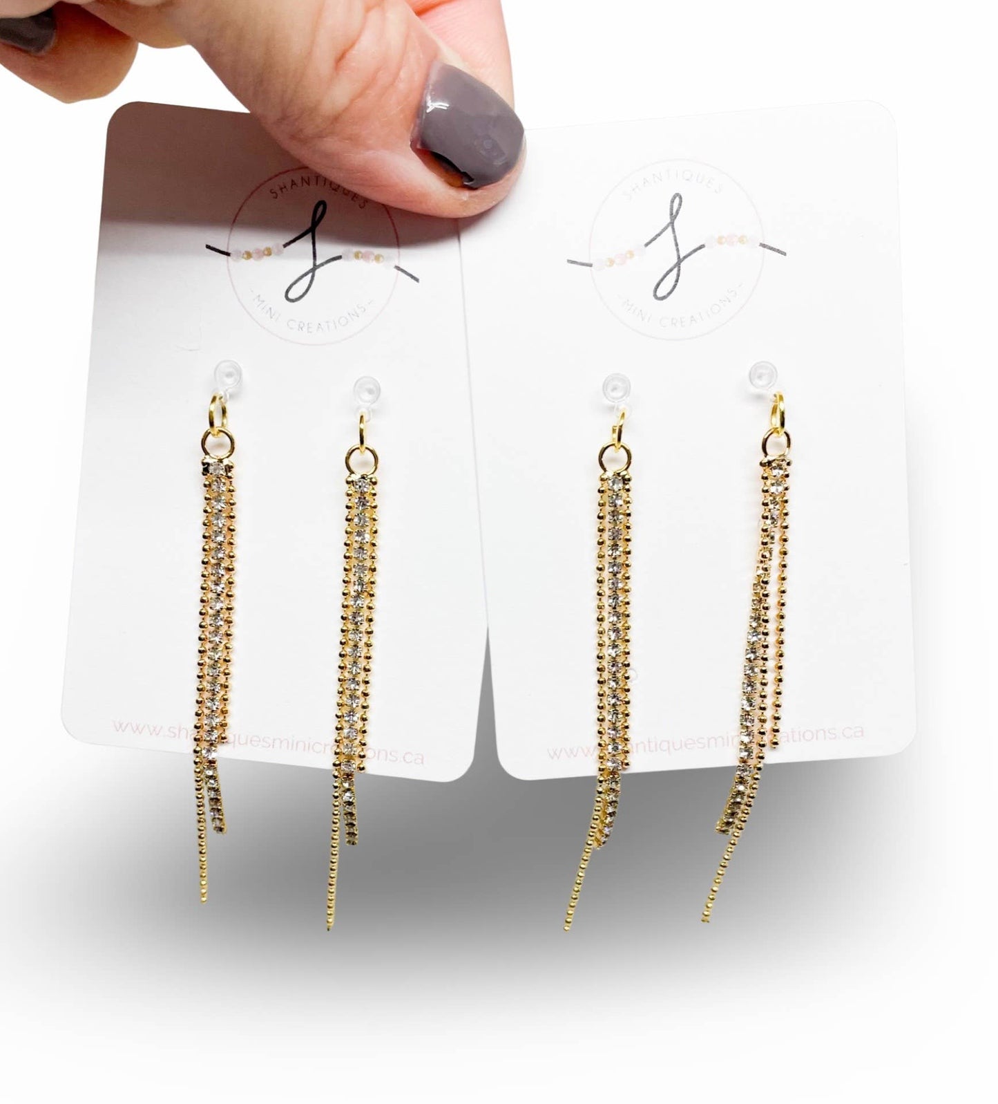 Shantiques Mini Creations - Dangle Earrings - Diamond Drops: 2