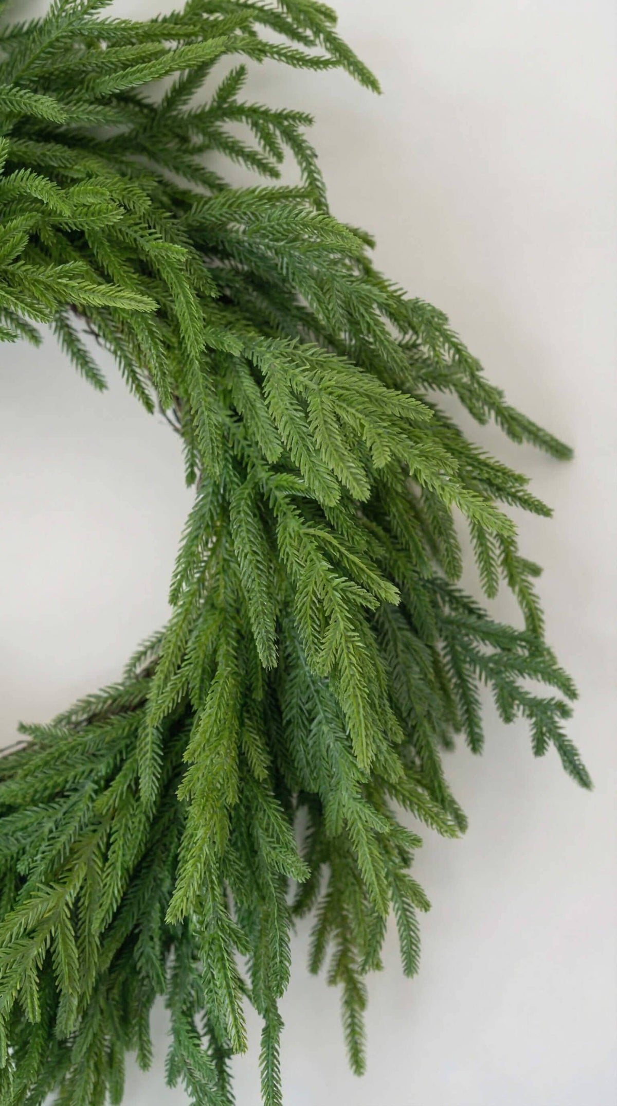 Hycroft Home Decor - Real Touch Faux Christmas Wreath, Norfolk Pine, 26 Inch