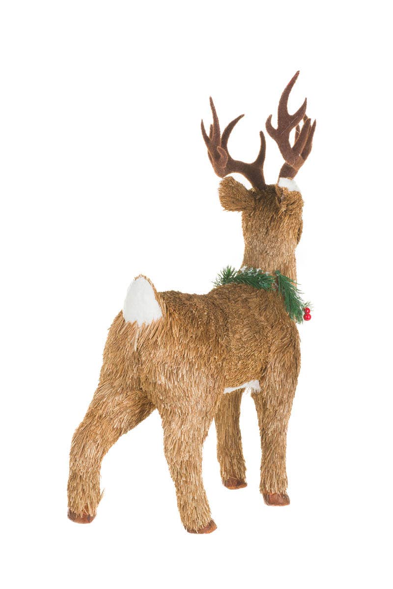 Starlight Collection - Brown Reindeer Figurine With Wreath Collar