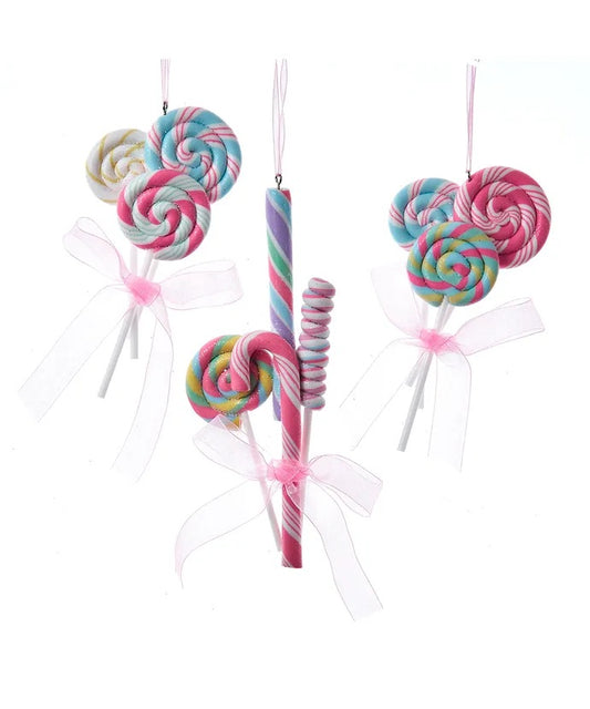 Lollipop & Candy Cane Ornaments, 3 Styles, Sold Individually