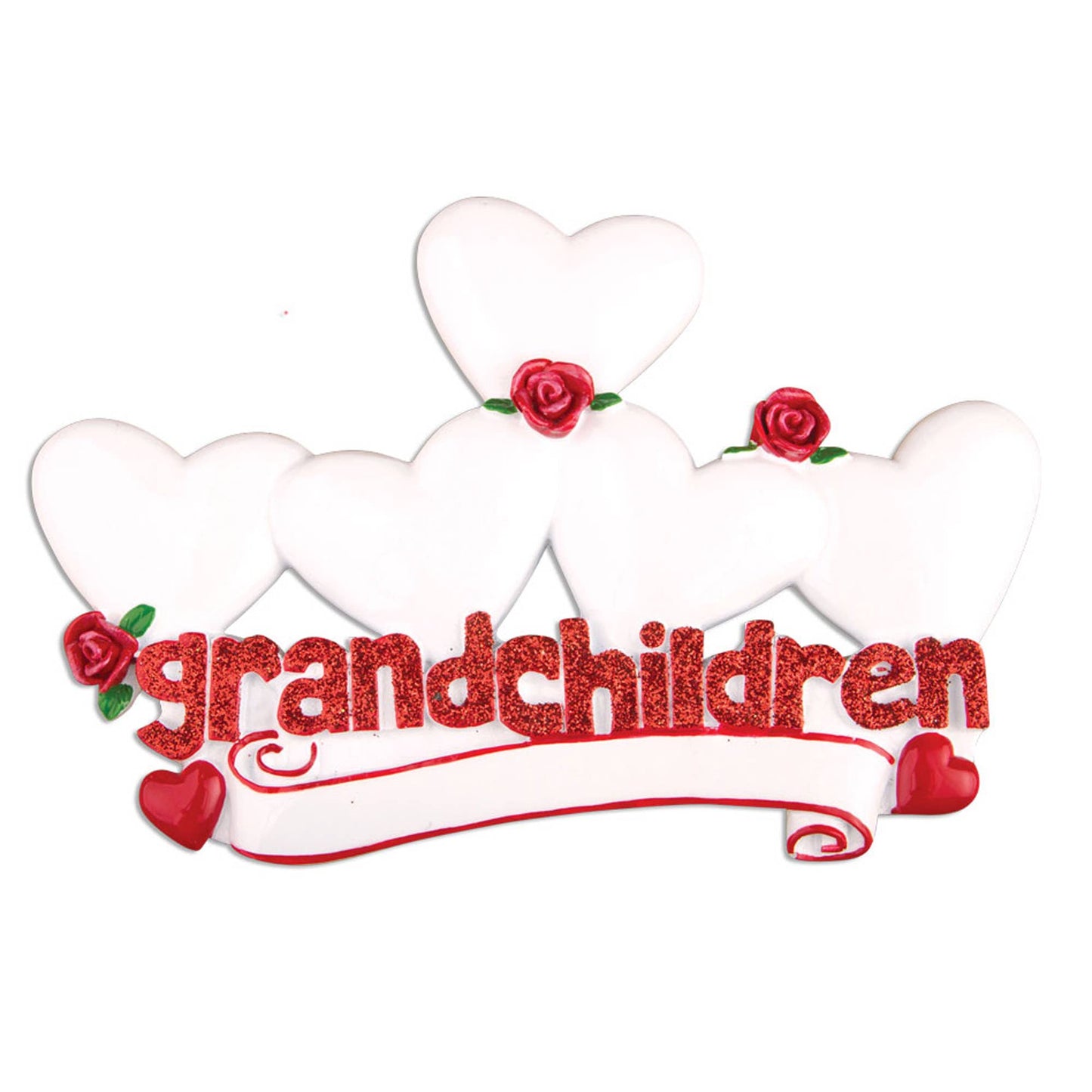 PolarX Ornaments - Grandchildren with Hearts Family Personalized Ornament: 4