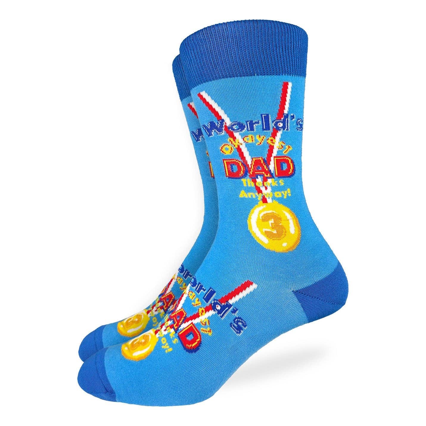Good Luck Sock - Men's World's Okayest Dad Socks: Shoe Size 7-12