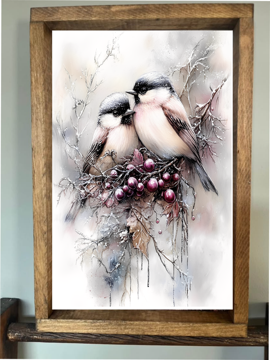 Stir Crazy Signs - Sweet Birds Farmhouse Sign: 8x12 / Ebony