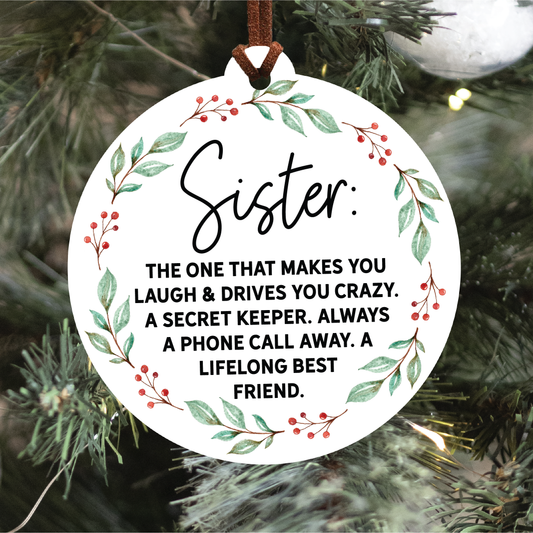 Knotty Design Co. - Sister Christmas Ornament