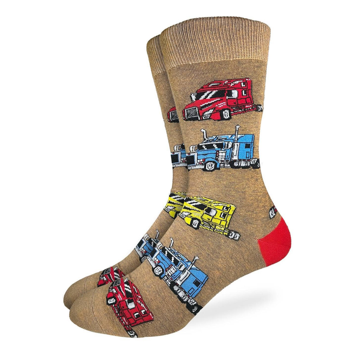 Good Luck Sock - Men's Big & Tall Semi-truck Socks: Shoe Size 13-17